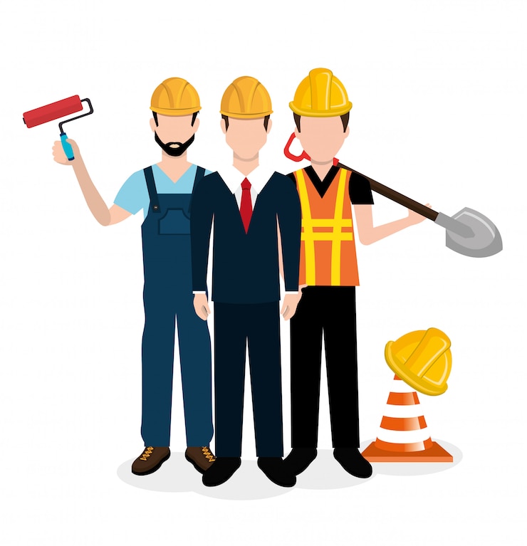 Vector diseño de equipos de construcción
