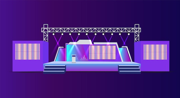 Vector diseño de escenario 2d para todo tipo de eventos ilustración vectorial