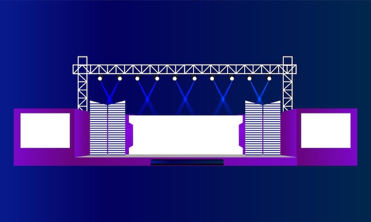 Vector diseño de escenarios para eventos conferencias de negocios presentaciones de proyectos corporativos