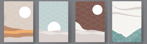 diseño de escenografía de papel de cartel de japón de arte moderno