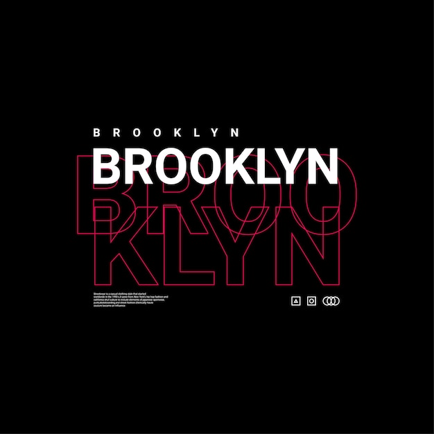 Diseño de escritura de Brooklyn adecuado para serigrafía, camisetas, ropa, chaquetas y otros.