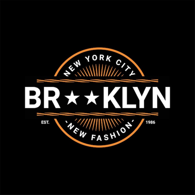 Diseño de escritura de Brooklyn, adecuado para serigrafiar camisetas, ropa, chaquetas y otros.