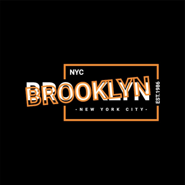 Diseño de escritura de Brooklyn, adecuado para serigrafiar camisetas, ropa, chaquetas y otros.