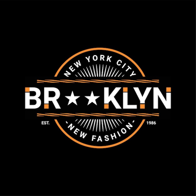 Diseño de escritura de Brooklyn, adecuado para serigrafiar camisetas, ropa, chaquetas y otros.