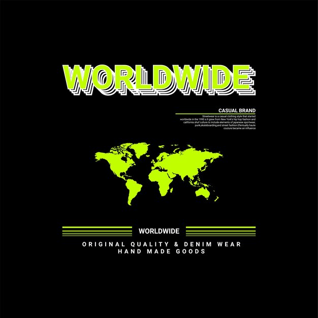 Diseño de escritura mundial, adecuado para serigrafía de camisetas, ropa, chaquetas y otros.