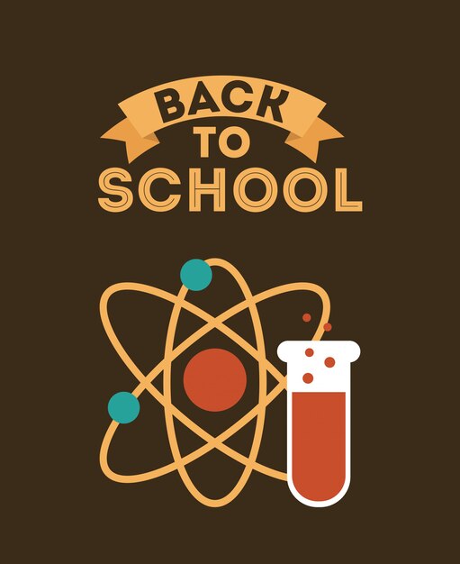 Diseño de la escuela sobre fondo marrón ilustración vectorial