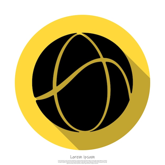 Diseño de esfera de globo en círculo amarillo con sombra redondeada en fondo transparente