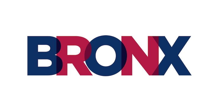 Vector diseño de eslogan tipográfico de bronx, nueva york, ee. uu. logotipo de américa con letras gráficas de la ciudad para impresión y web