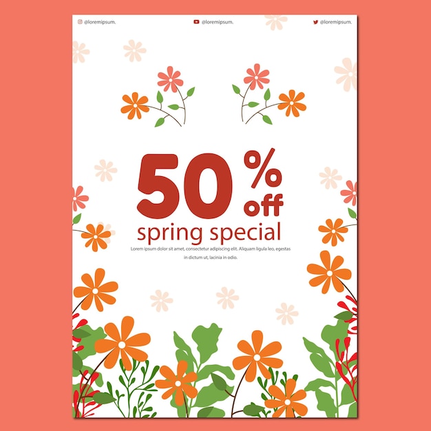 Diseño especial de ilustración vectorial de venta de primavera