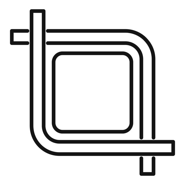 Diseño de espiral cuadrada de arte de línea minimalista