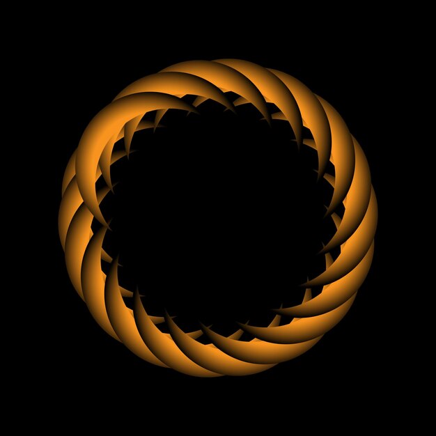 Un diseño de espiral naranja en un fondo negro