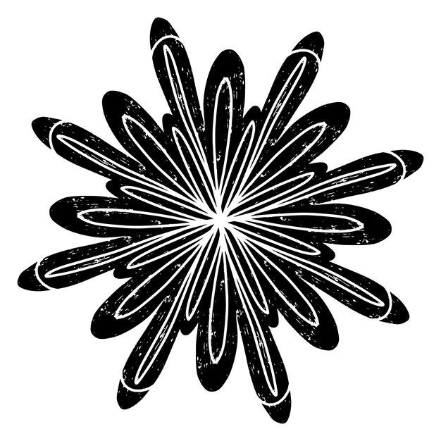 Diseño en espiral negro abstracto con textura de estilo linocuto grunge La simetría radial crea un efecto visual hipnótico y dinámico Ideal para impresiones de fondo o proyectos de arte moderno