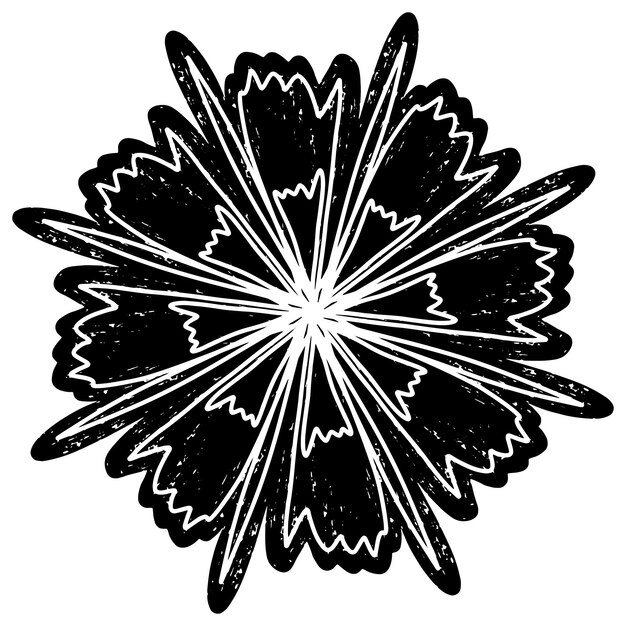 Diseño en espiral negro abstracto con textura de estilo linocuto grunge La simetría radial crea un efecto visual hipnótico y dinámico Ideal para impresiones de fondo o proyectos de arte moderno