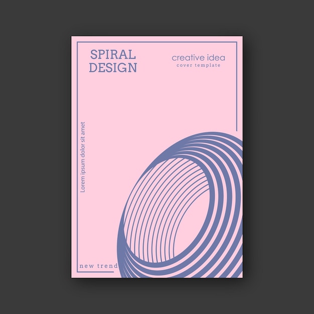 Diseño en espiral Una nueva plantilla de diseño para la portada pancartas carteles folletos revistas idea de catálogo creativo diseño de interiores y decoración