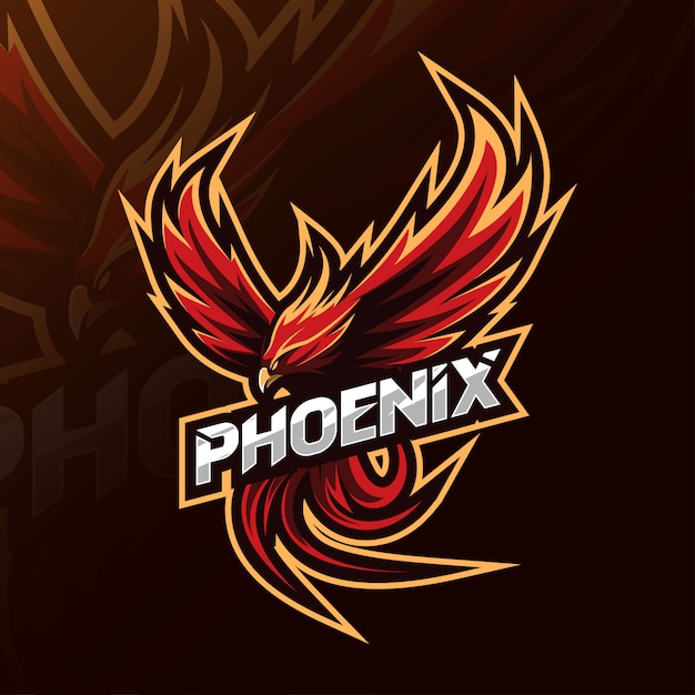 Diseño de esport de logotipo de mascota Phoenix