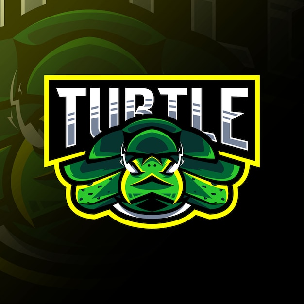 Diseño de esport de logotipo de mascota de tortuga