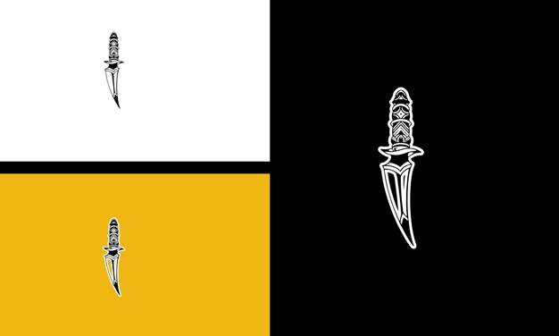 Diseño de esquema de ilustración de vector afilado de cuchillo