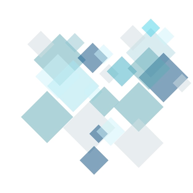 Diseño de esquina de fondo de vector de mosaico cuadrado azul