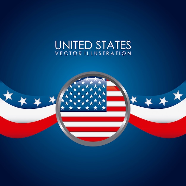 Diseño de Estados Unidos sobre fondo vector ilustración