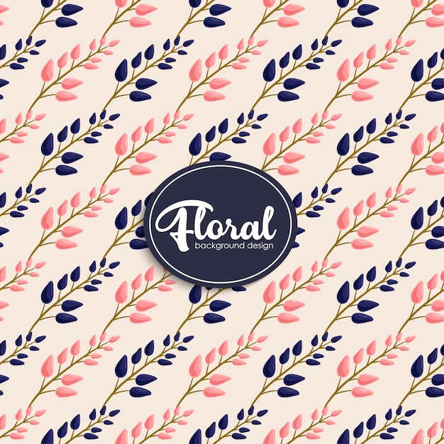 Diseño de estampado floral con bayas