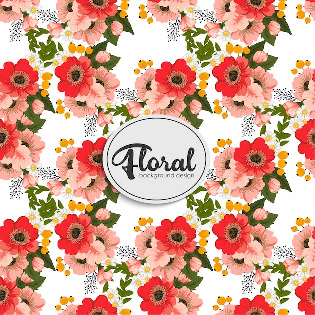 Diseño de estampado floral con bayas