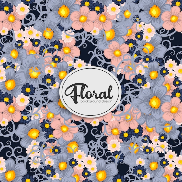 Diseño de estampado floral con bayas