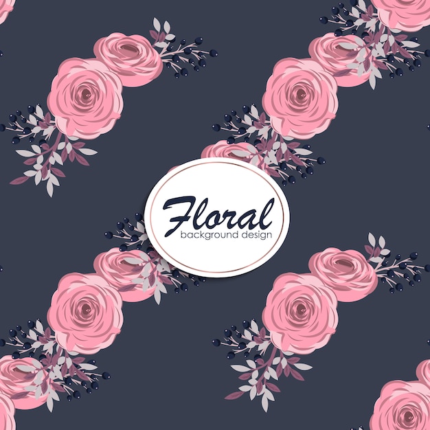 Diseño de estampado floral con bayas