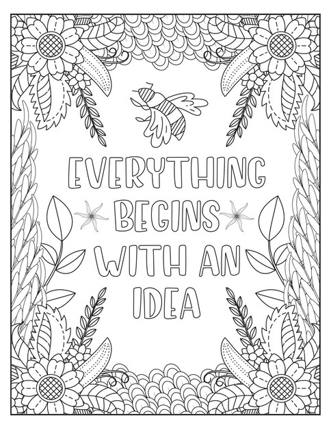Diseño de estampado de flores para colorear KDP