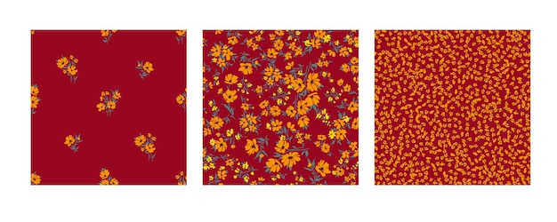 Vector diseño de estampado primaveral con flores para textil y vestidos