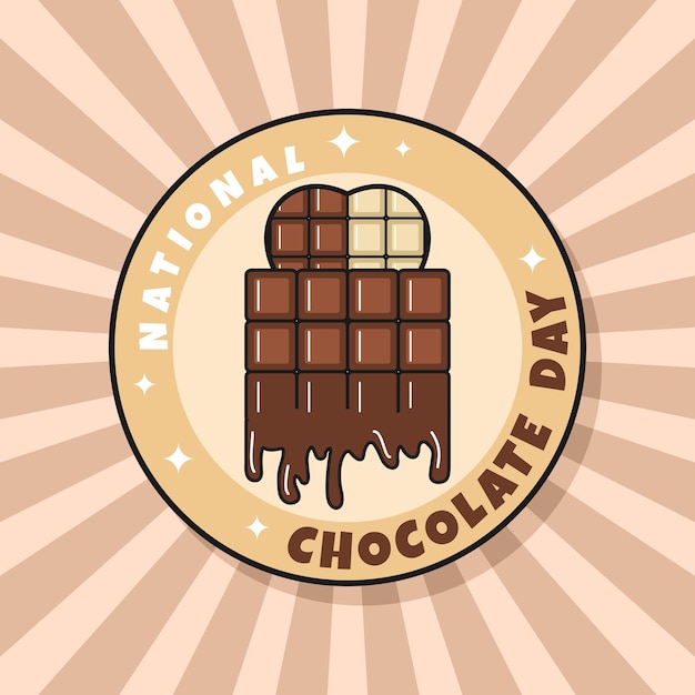 Diseño del estandarte groovy del Día Nacional del Chocolate