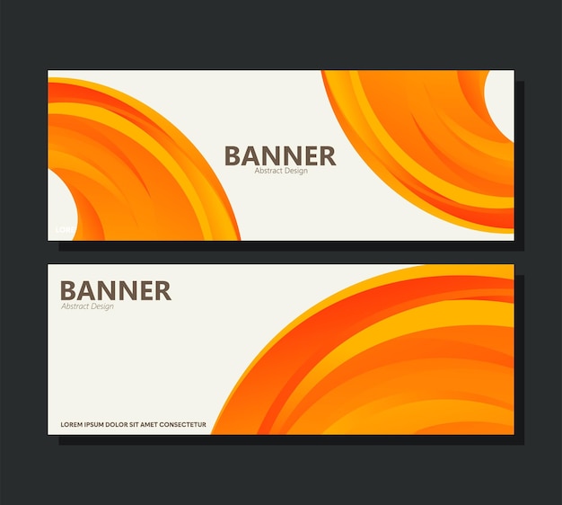 Diseño de estandarte de ondas abstractas naranja