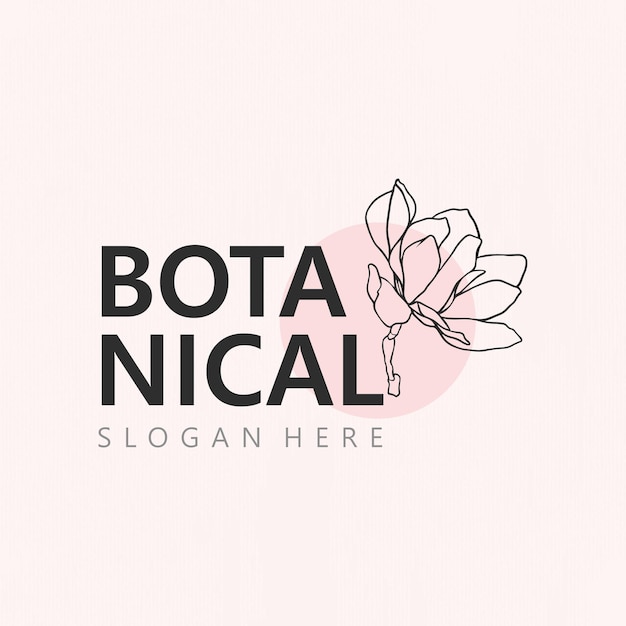 Diseño estético del logotipo de la plantilla botánica.