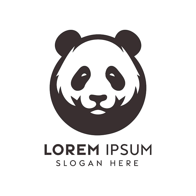 Diseño estilizado del logotipo de Panda para la identidad de la marca en monocromo