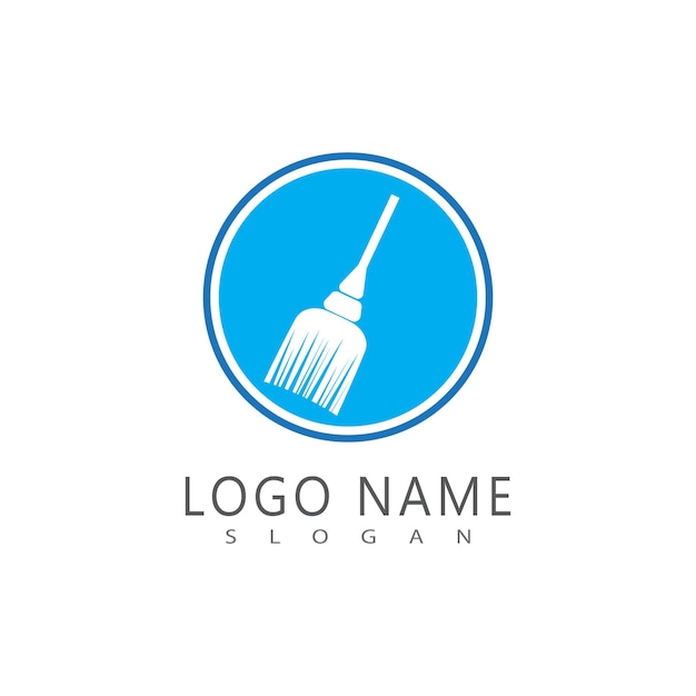Diseño estilizado del logotipo y el símbolo del servicio de limpieza