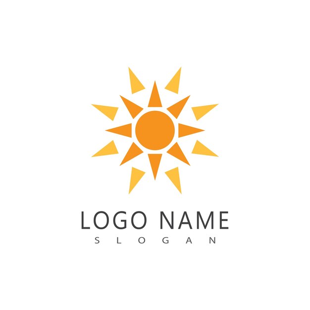 Diseño estilizado del logotipo del sol y el símbolo