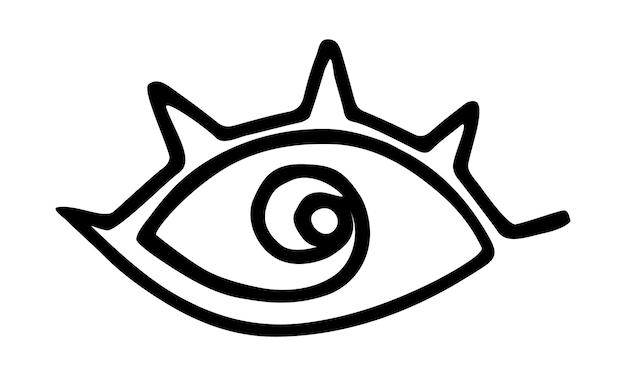 Diseño estilizado de ojos dibujado a mano pintado a mano con pluma de tinta