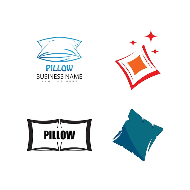 Diseño estilizado del vector y símbolo del logotipo de la almohada