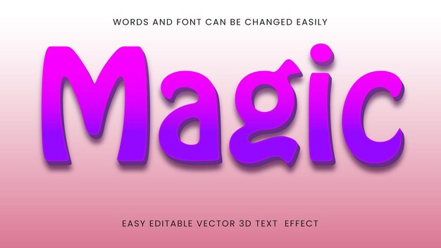 Diseño de estilo 3d de texto mágico