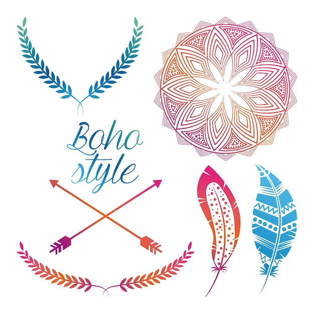 Vector diseño de estilo boho