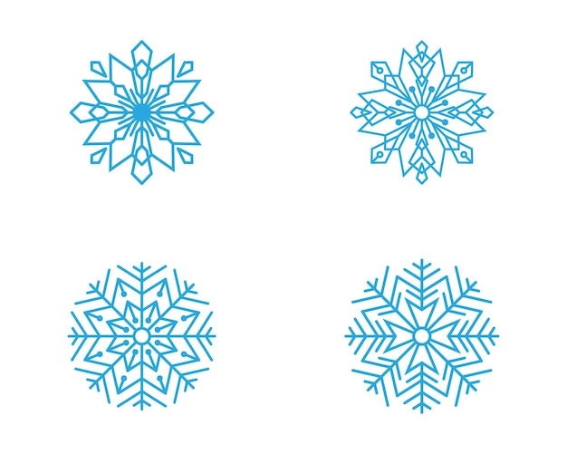 Diseño de estilo de copos de nieve para etiquetas, insignias e iconos