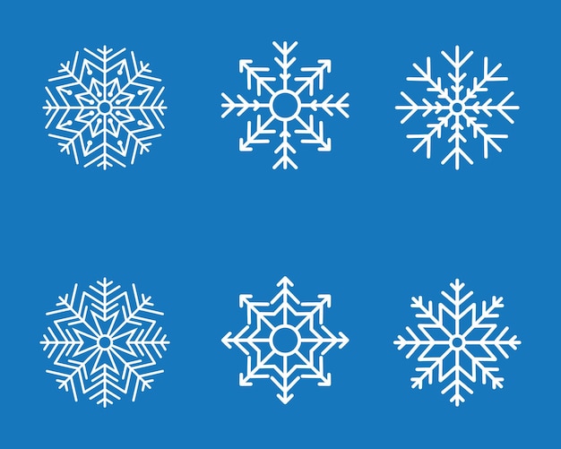 Diseño de estilo de copos de nieve para etiquetas, insignias e iconos