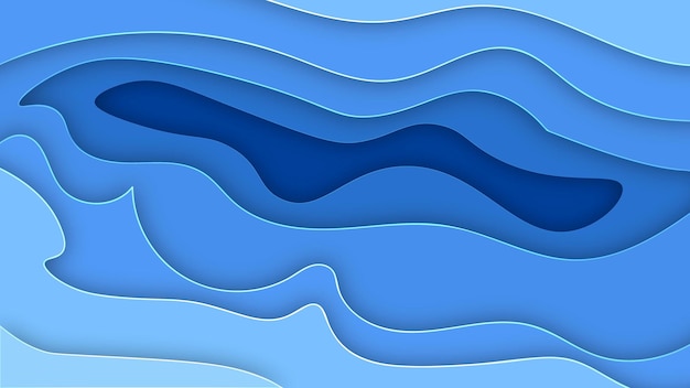 Diseño de estilo de corte de papel abstracto Publicidad de marca de estilo de onda de color azul dinámico con formas