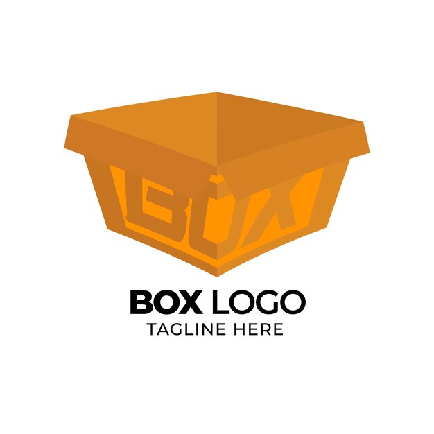 Diseño de estilo de dibujos animados de cuadro de logotipo relleno plano
