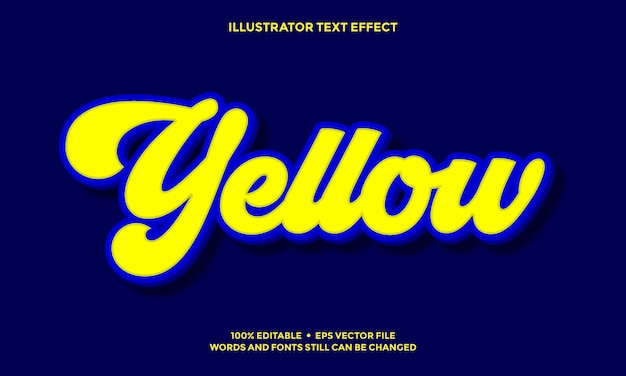 Diseño de estilo de efecto de texto 3d amarillo claro y azul profundo claro