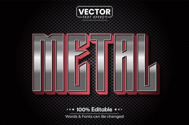 Diseño de estilo de efecto de texto de metal