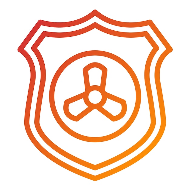 Diseño del estilo del icono del escudo de rayos X vectorial