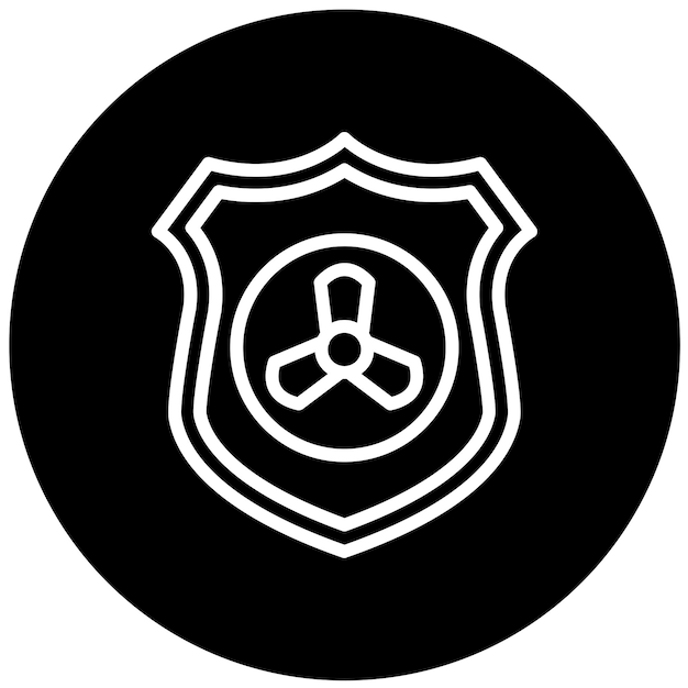 Diseño del estilo del icono del escudo de rayos X vectorial