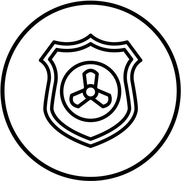 Diseño del estilo del icono del escudo de rayos X vectorial