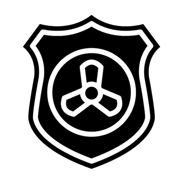Diseño del estilo del icono del escudo de rayos X vectorial