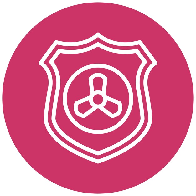 Diseño del estilo del icono del escudo de rayos X vectorial